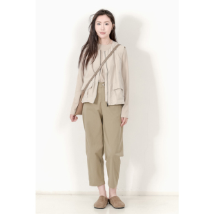 九分休闲裤 KNgs 老爹裤 萝卜裤 女 春秋复古简约纯色显瘦高腰哈伦裤