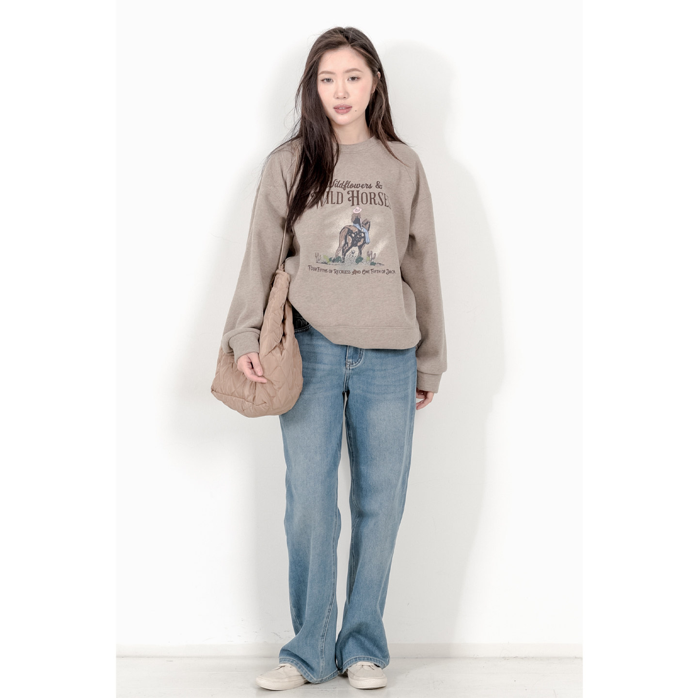 KNgs 冬季学院风日系设计感印花圆领套头无帽加绒加厚宽松卫衣女,女装/女士精品,卫衣/绒衫,淘宝优惠券,粉丝福利购,淘宝优惠卷