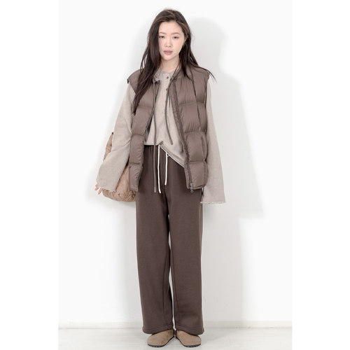 加绒不收口阔腿直筒卫裤