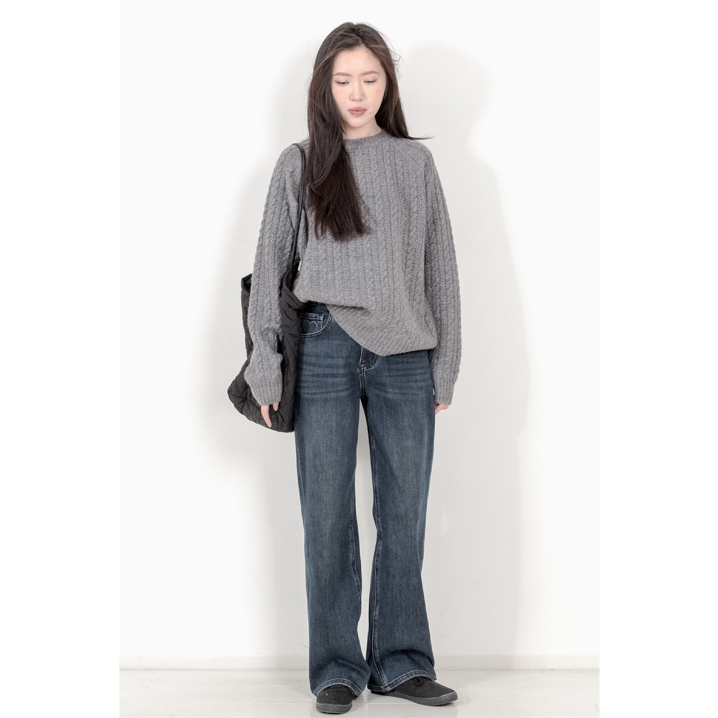 麻花纯色套头基础款毛衣