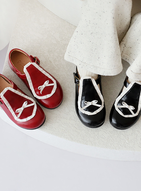 法式甜美女童鞋子宝宝黑色玛丽珍公主鞋童鞋洛丽塔单鞋复古皮鞋