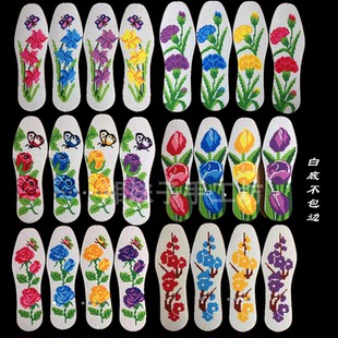 鞋 垫半成品白色十字绣刺绣纯棉男女手工绣花针孔印花湘西湘歆 包邮