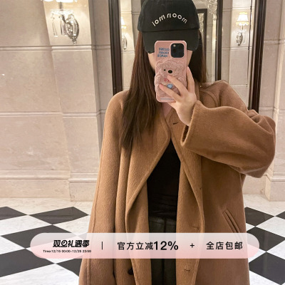YIKOwow1OO骆驼绒双面呢大衣女冬
