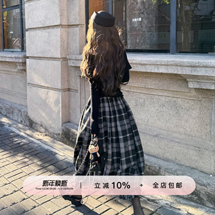 YIKOwow 一字肩毛衣秋冬百搭气质减龄飘带毛衣 绵羊毛黑色套头长袖