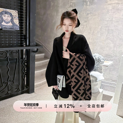 YIKOwow桑蚕丝羊绒双面呢大衣女