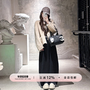 YIKOwow 巴巴露亚 1OO羊毛皮毛一体拉贡风格皮草女直毛拉绒短外套