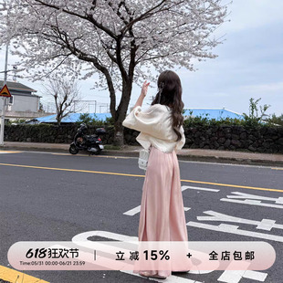 YIKOwow 飘飘裤 美国伊士曼可机洗醋酸凉凉阔腿裤女夏新款休闲裤