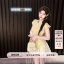 真丝旗袍上衣 YIKOwow 小云雀 22姆桑蚕丝新中式 提花刺绣盘扣短袖