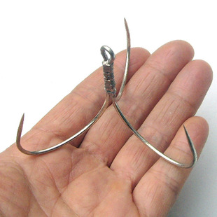 三锚钩 大号 三爪钩 三叉钩 锚鱼钩 三本钩 无倒剌鱼钩40号巨猫