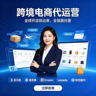 跨境电商代营运亚马逊TK托管虾皮运营temu整店装修代开网店铺服务