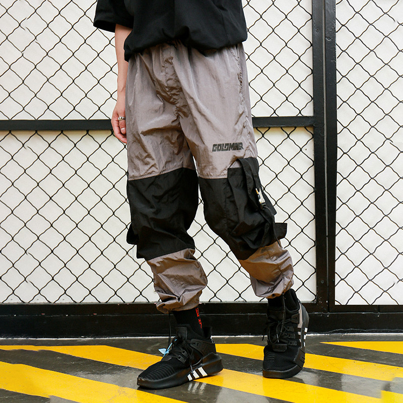 Gold miner 撞色大口袋机能束腿抽绳运动裤INS男女液态银复古校裤|msdalam kategori Pakaian Lelaki, seluar santai - dari Buy2taobao.com untuk memberikan perkhidmatan ejen Taobao profesional membeli