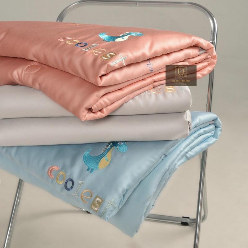 空调100支四件套刺绣薄被子天丝