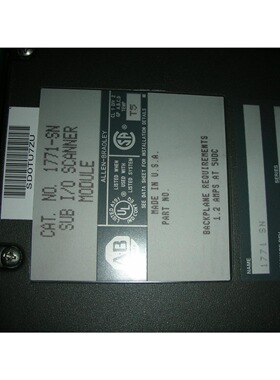AB 1771-SN SUB I/O SCANNER MODULE 1.2AMP 5VDC 询价
