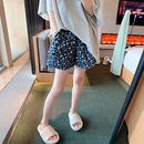 女 AMYOYOJA夏季 新款 蓝色小碎花软薄牛仔松紧腰A字版 藏肉百搭短裤