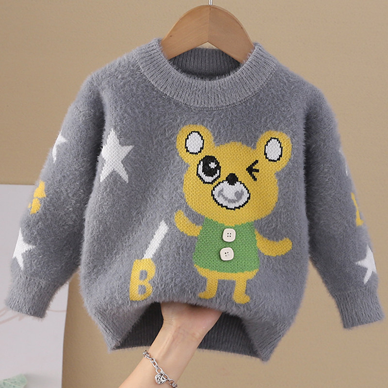 儿童毛衣男童宝宝加绒加厚针织水貂绒不起球2025秋冬新款卡通套头,童装/婴儿装/亲子装,毛衣/针织衫,淘宝优惠券,粉丝福利购,淘宝优惠卷