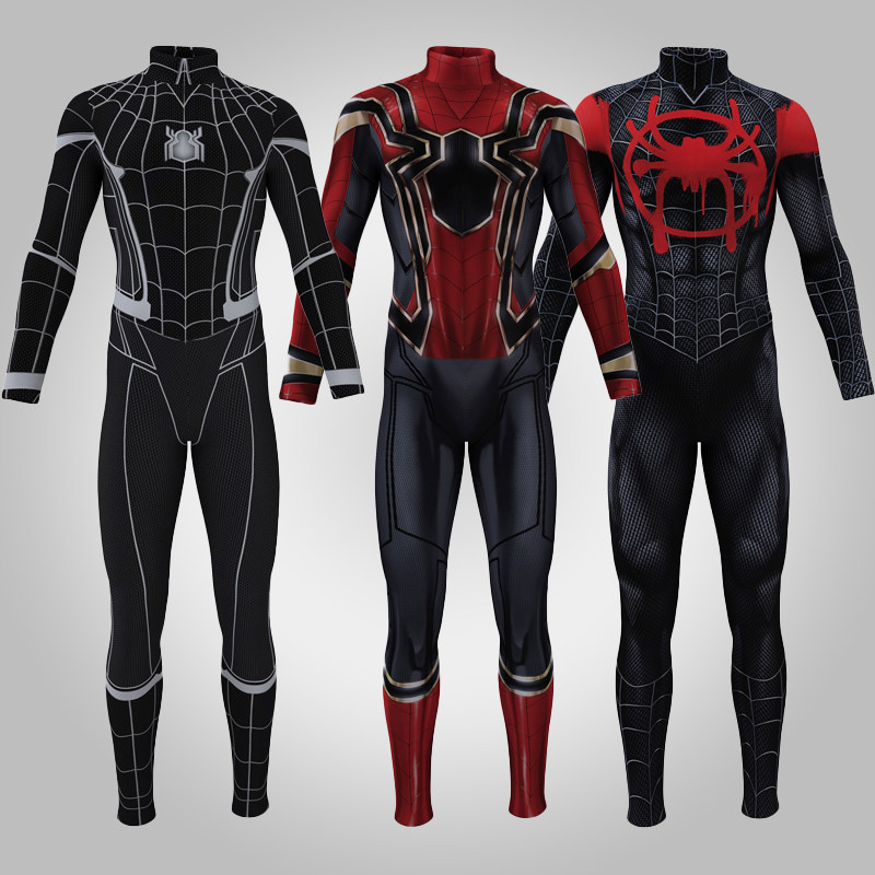 超级英雄  钢铁超级英雄动漫服装蜘蛛侠紧身牛奶丝衣现货
