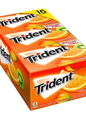 现货美国正品Trident三叉戟木糖醇无糖口香糖原味香橙薄荷味210片
