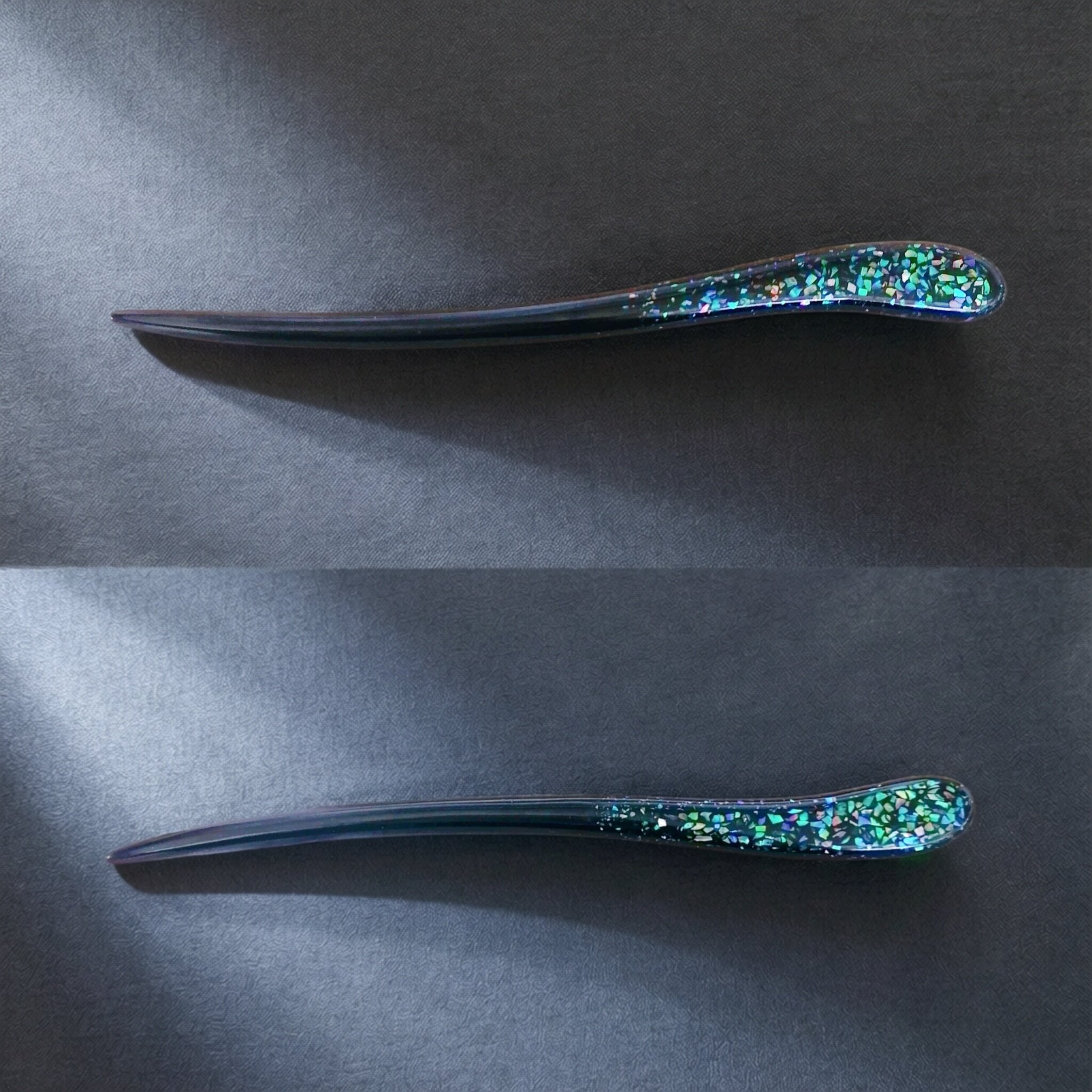 非遗漆器纯手工天然大漆双面螺钿 古风简约百搭 紫光檀木盘发簪子