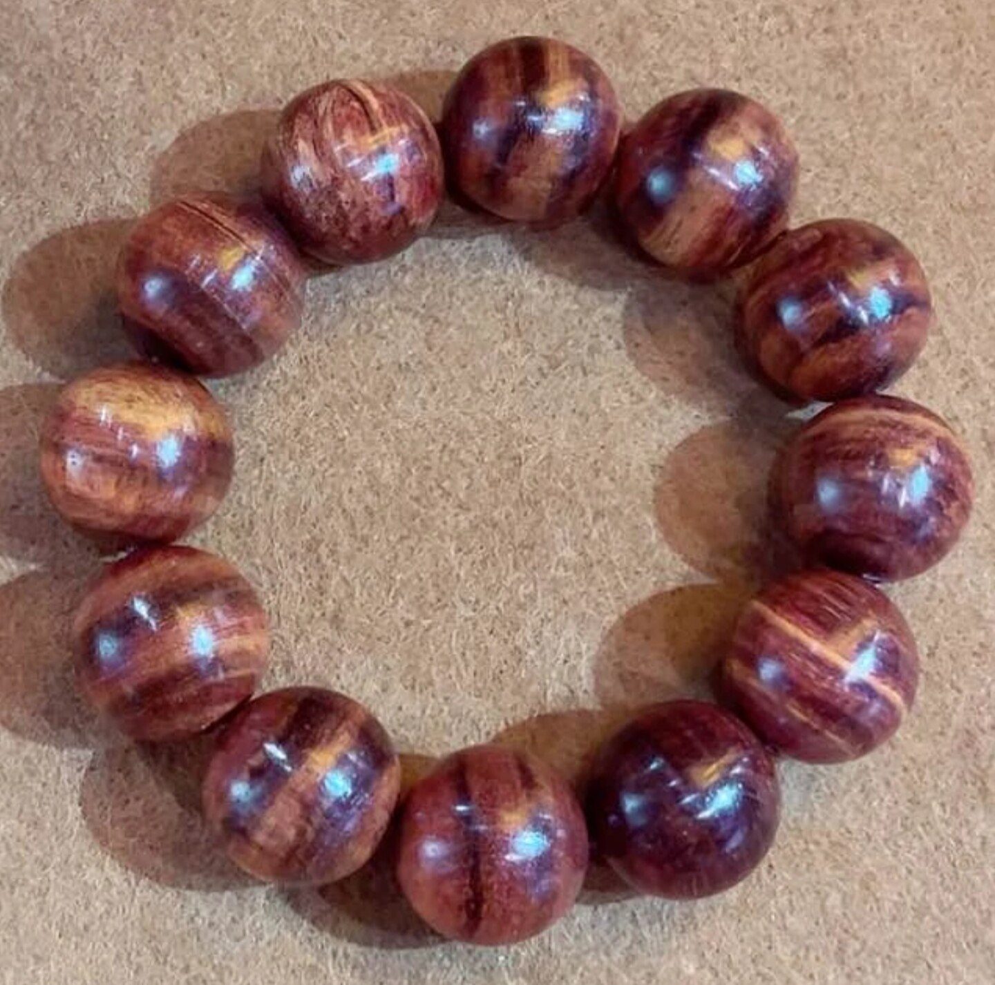 海南黄花梨无漆无蜡不上色(降香黄檀手串/手链20mm*12颗