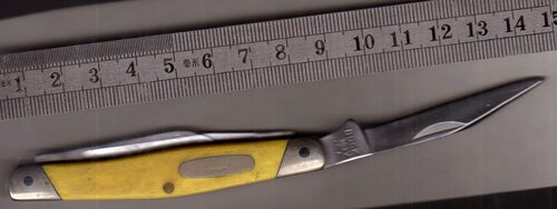 美国 Buck 巴克黄色手柄303野营刀具户外多功能组合工具内含三刃