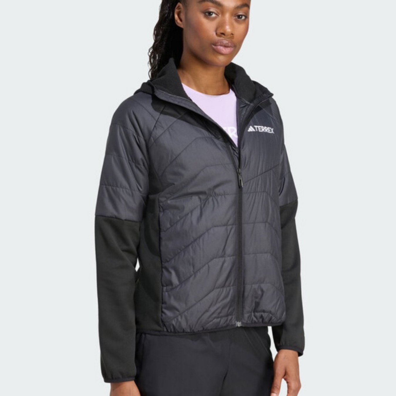 adidas阿迪达斯女子W MULTI HYB JKT拼接运动休闲棉服外套 JC5180