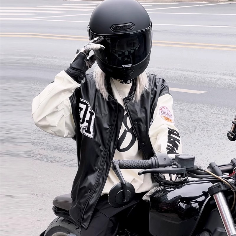 杜汉摩托车骑行服赛车服棒球服卫衣休闲秋冬季防摔机车服皮衣男女