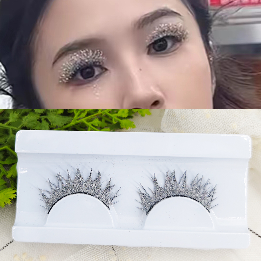 舞台艺术闪粉交叉假睫毛