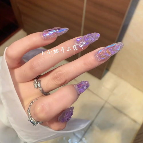 【紫水晶】438大小姐 高端手工穿戴甲10片