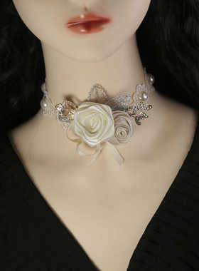 艾米米蕾丝女花朵锁骨链