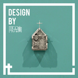 小摆件 开门冰箱贴 送电池小灯 复古玻璃教堂 遇见FL光集原创手作