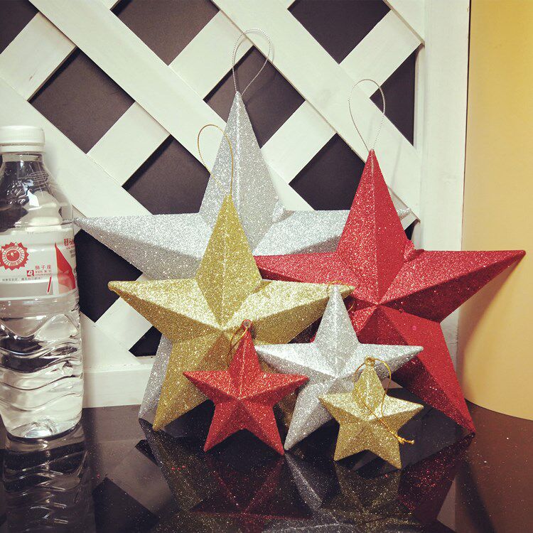 立体闪闪红星舞蹈道具节日吊星