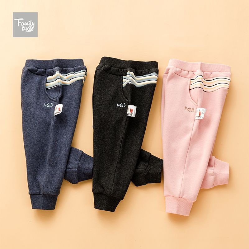 好孩子旗下fgb儿童男童女童秋冬加厚加绒保暖休闲裤针织长裤卫裤