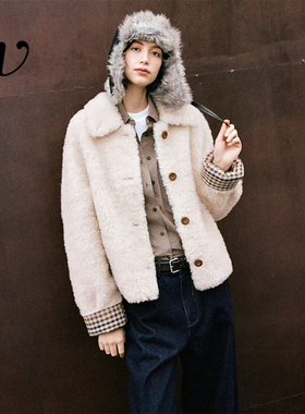 Even Vintage | 100%羊毛 冬季保暖百搭温柔羊羔毛外套复古短外套