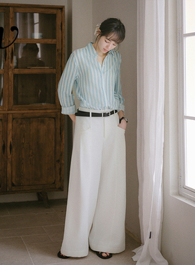 Even Vintage | 莱赛尔亚麻 宽松阔腿版型高腰简约质感百搭休闲裤