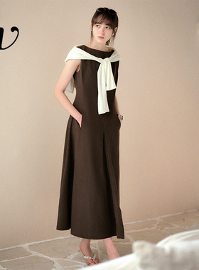 Even Vintage | 复古浓情 天丝哑光立体压褶无袖圆领连衣裙