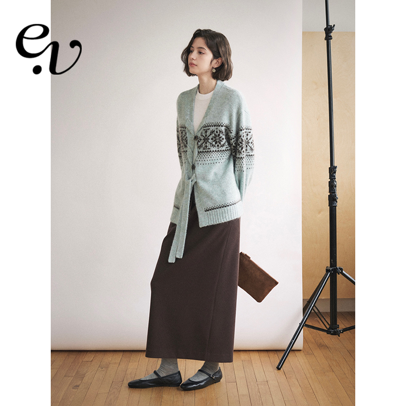 Even Vintage | 羊毛混纺 可水洗直筒版型秋冬灯芯绒长裙半身裙