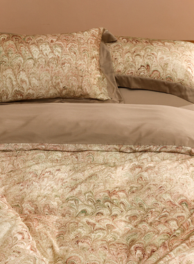 鎏金缦合轻奢长绒棉磨毛天丝棉床单床品宋代美学新中式床上四件套