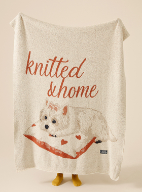 甜心贝蒂狗半边绒针织毯子加厚保暖休闲盖毛毯办公室午睡沙发毯子