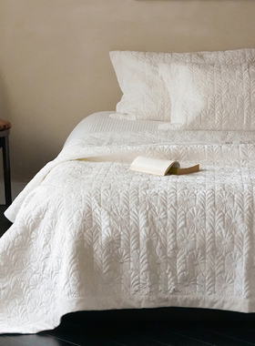 鎏金丝绒床盖三件套轻奢新中式丝绒绗缝被天丝两用床单薄被子床品