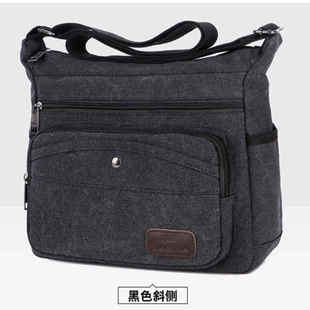 帆布包大容量斜挎包工具包加厚休闲单肩包男士旅行挎包复古邮差包