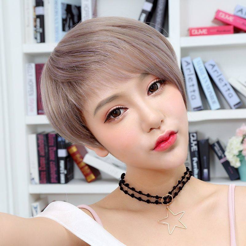 【六色可选】假发女短直发逼真自然全头套女神高俊熙同款整顶发套