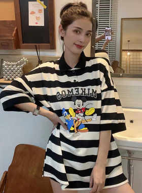 中长短袖POLO衫米奇宽松款