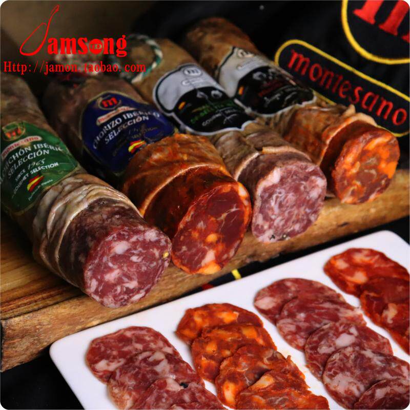 伊比利亚西班牙饲养黑猪萨拉米