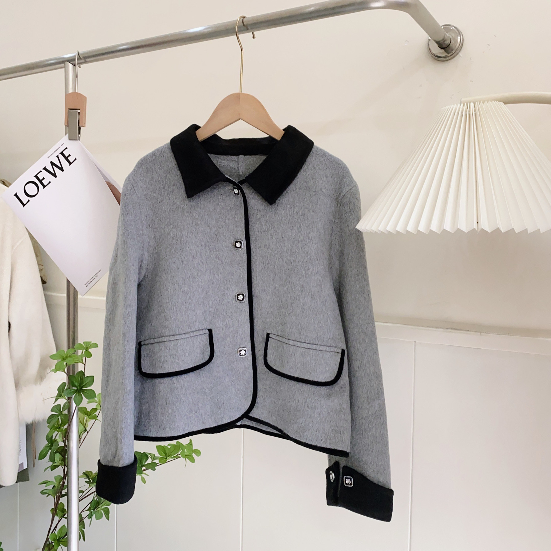 小香风双面呢羊绒大衣女秋冬新款短款毛呢外套女