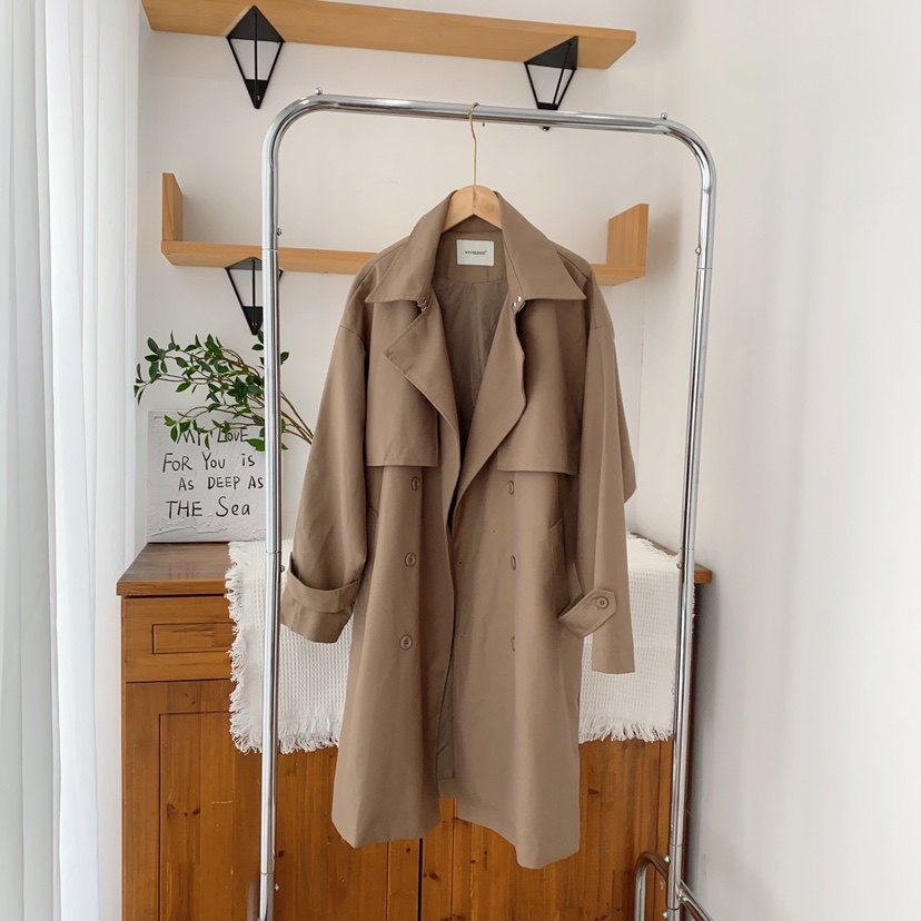 男女同款高品质卡其色风衣外套