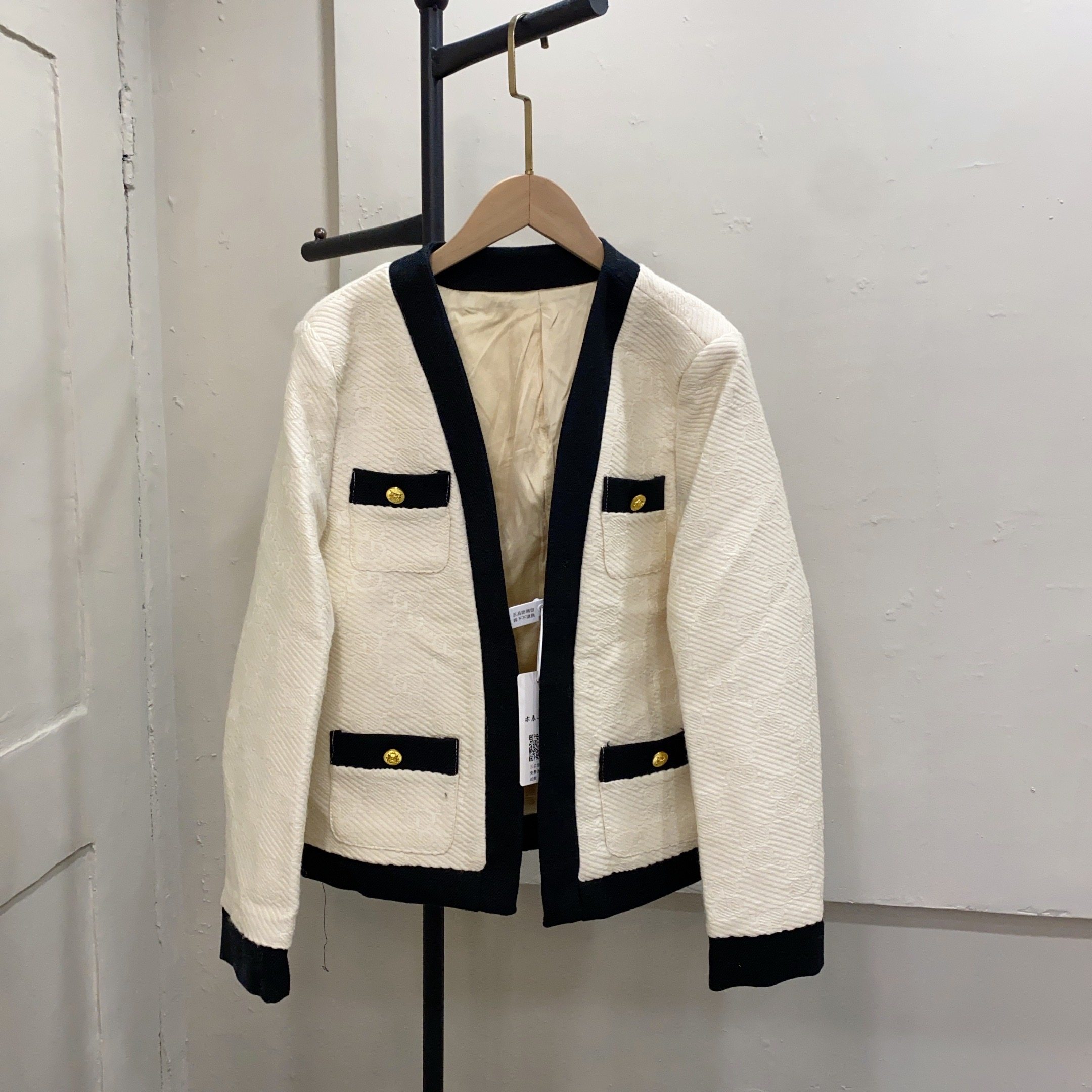 小香风女士短外套2025新款小个子短款白色上衣女秋