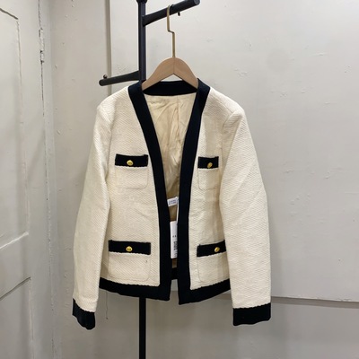 小香风女士短外套2025新款小个子短款白色上衣女秋