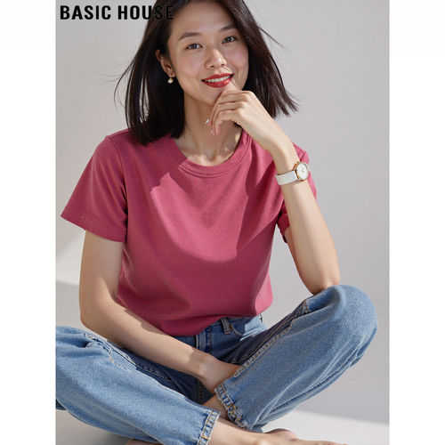 百家好显白火龙果色短袖T恤女