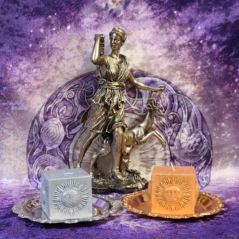 父神母神浮雕仪式蜡太阳月亮手作大豆蜂蜡塔牌罗