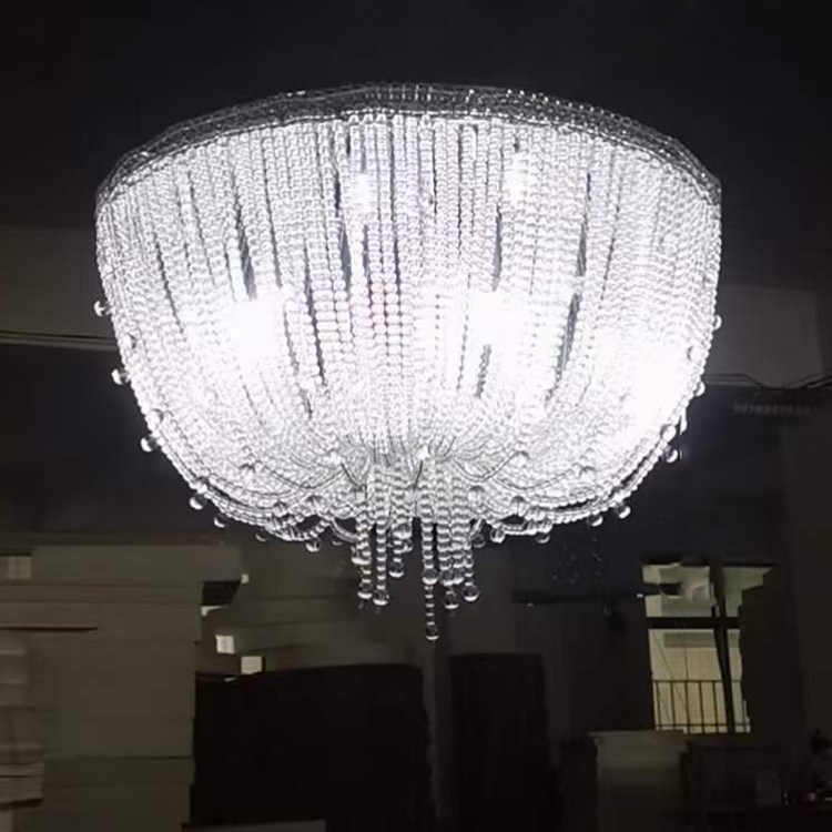 轻奢水晶卧室吸顶灯后现代简约吊链灯服装店展厅高档装饰温馨灯具